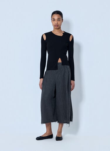 LIMI Feu Asymmetric Long Sleeve Tee Black lmf0264011