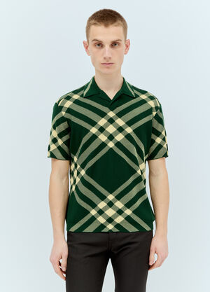 Burberry Check Polo Top Green bur0155040