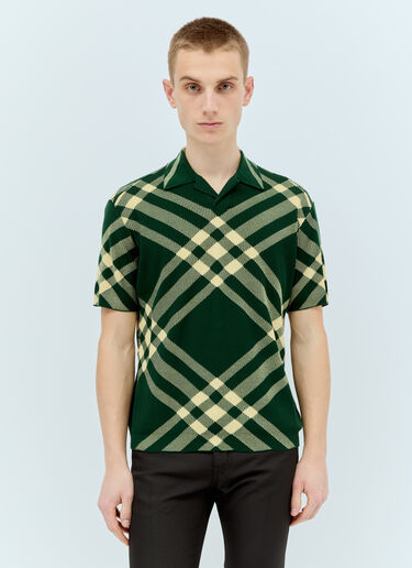 Burberry Check Polo Top Green bur0155027