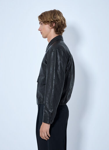 LN-CC® - Saint Laurent: Zip-Front Leather Jacket - Black Saint Laurent Zip-Front Leather Jacket Black sla0164012