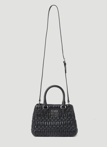 Miu Miu Miu Crystal Leather Handbag Black miu0254069