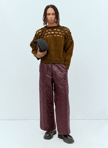 Dries Van Noten Quilted Track Pants Burgundy dvn0156015