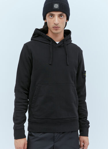 Stone Island Hooded Compass Patch Sweatshirt Black sto0154049