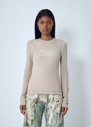 Acne Studios Logo Motif T-Shirt Beige acn0262031
