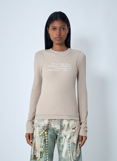 Acne Studios 徽标图案 T 恤 米色 acn0262031
