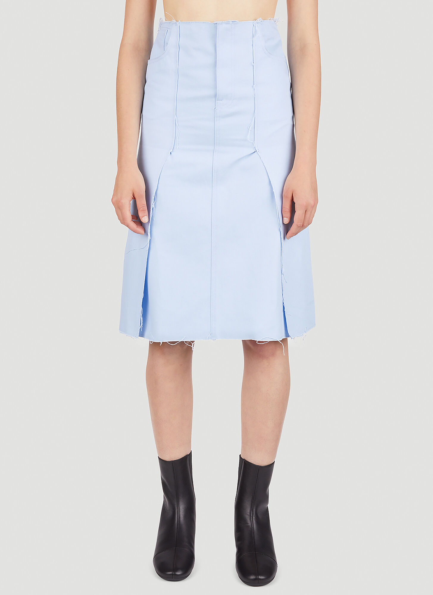 Raf Simons Panel Denim Skirt In Blue