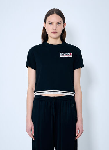 8 Moncler Palm Angels Cropped Logo T-Shirt Black mpa0259004
