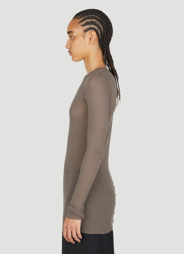 Rick Owens Ribbed Long Sleeve T-Shirt Grey ric0253021