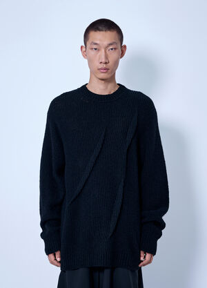 Yohji Yamamoto Half Cardigan+Tuck Tuck Round Neck Po Black yoy0165007