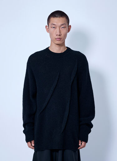Yohji Yamamoto Half Cardigan+Tuck Tuck Round Neck Po Black yoy0165007