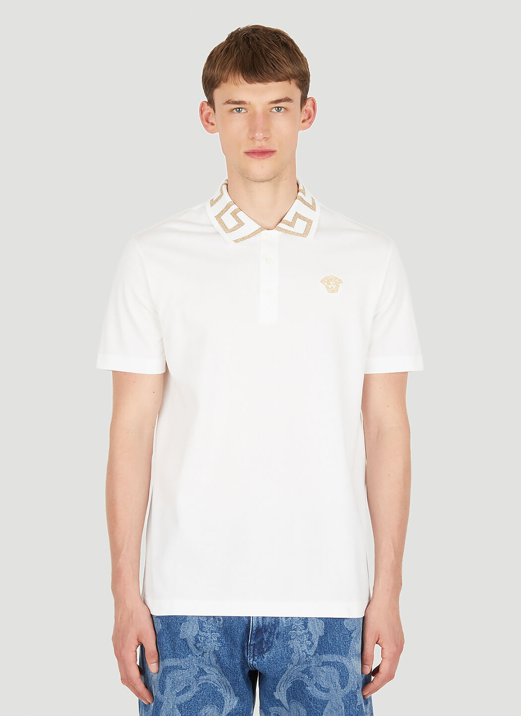 Versace polo shirt white sales