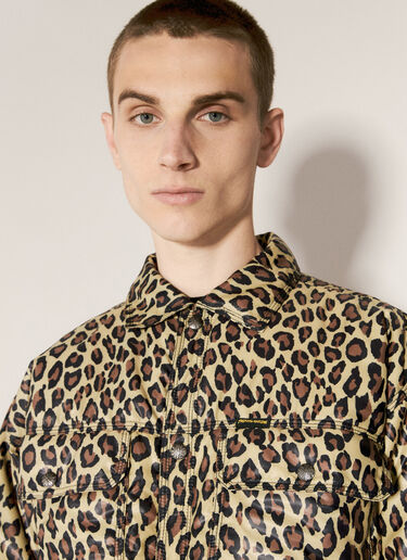 Fucking Awesome Leopard-Print Trucker Jacket Yellow fua0156007