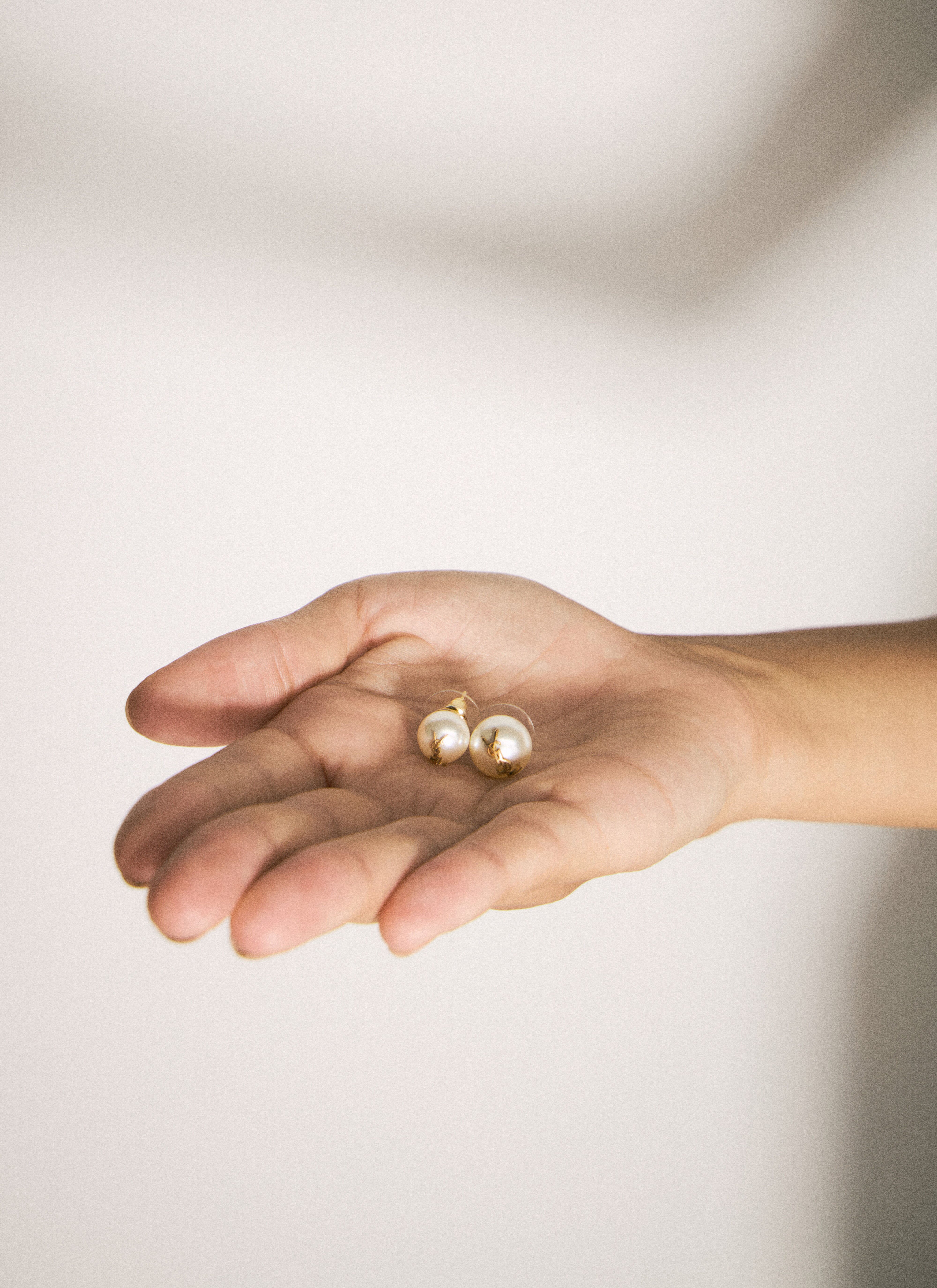 Monogrammed pearl earrings top