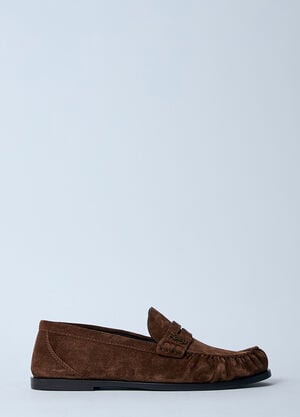 Saint Laurent Laurent 麂皮乐福鞋 棕色 sla0259043