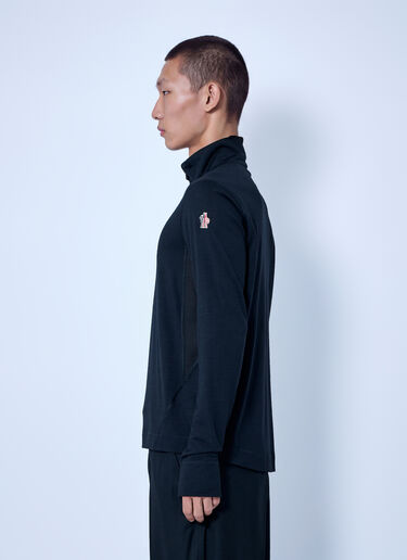 LN-CC® - Moncler Grenoble: Knit Half-Zip Polo Neck - Black Moncler Grenoble Knit Half-Zip Polo Neck Black mog0165005