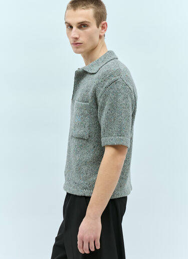 ERL Knit Polo Shirt Grey erl0156008