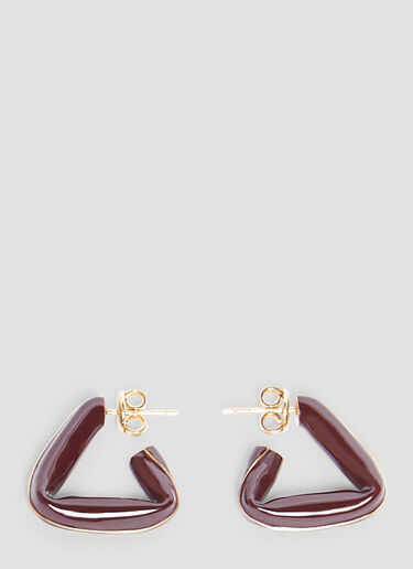 Bottega Veneta Gold-Plated Enamel Triangle Earrings Brown bov0245085
