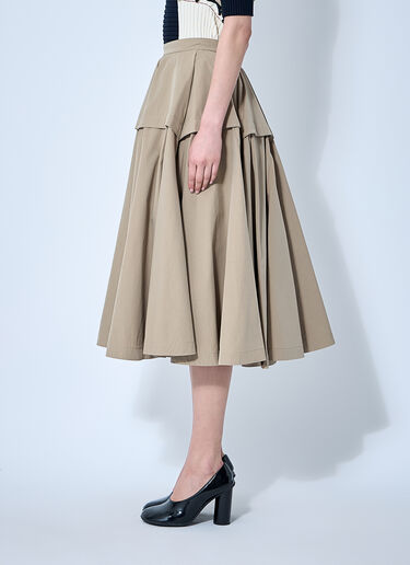 Bottega Veneta Gathered Midi Skirt Beige bov0255006