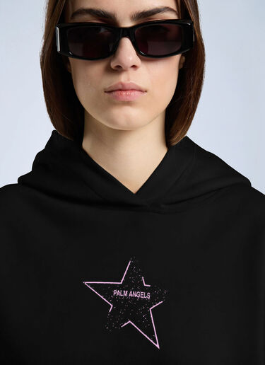 LN-CC® - Palm Angels: Icon Palm Loose Hoodie - Black Palm Angels Icon Palm Loose Hoodie Black pma0266064