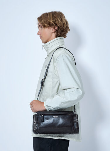 Prada 做旧纳帕皮革肩包 棕色 pra0165004