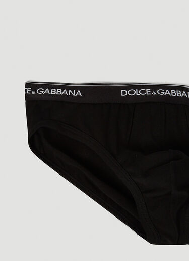 Dolce & Gabbana Pack of Two Logo Band Briefs Black dol0147080