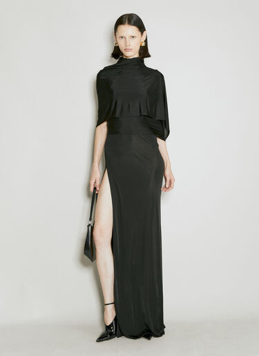 Saint Laurent High-Neck Maxi Dress Black sla0254023