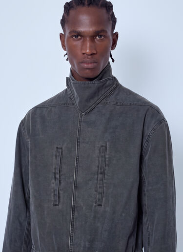 Rick Owens Collared Canvas Mac Jacket Grey ric0166004