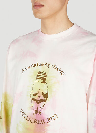 Aries 필드 크루 티셔츠 핑크 ari0152004