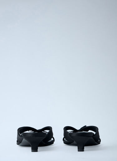 TOTEME Bow Satin Sandals Black tot0263054
