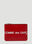 Comme des Garçons Wallet Front Logo Print Pouch Red cdw0347011