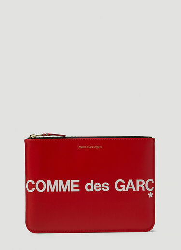 Comme des Garçons Wallet Front Logo Print Pouch Red cdw0347012