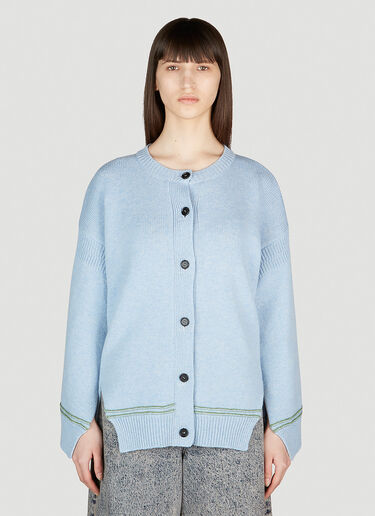 Marni Asymmetric Hem Cardigan Blue mni0253024
