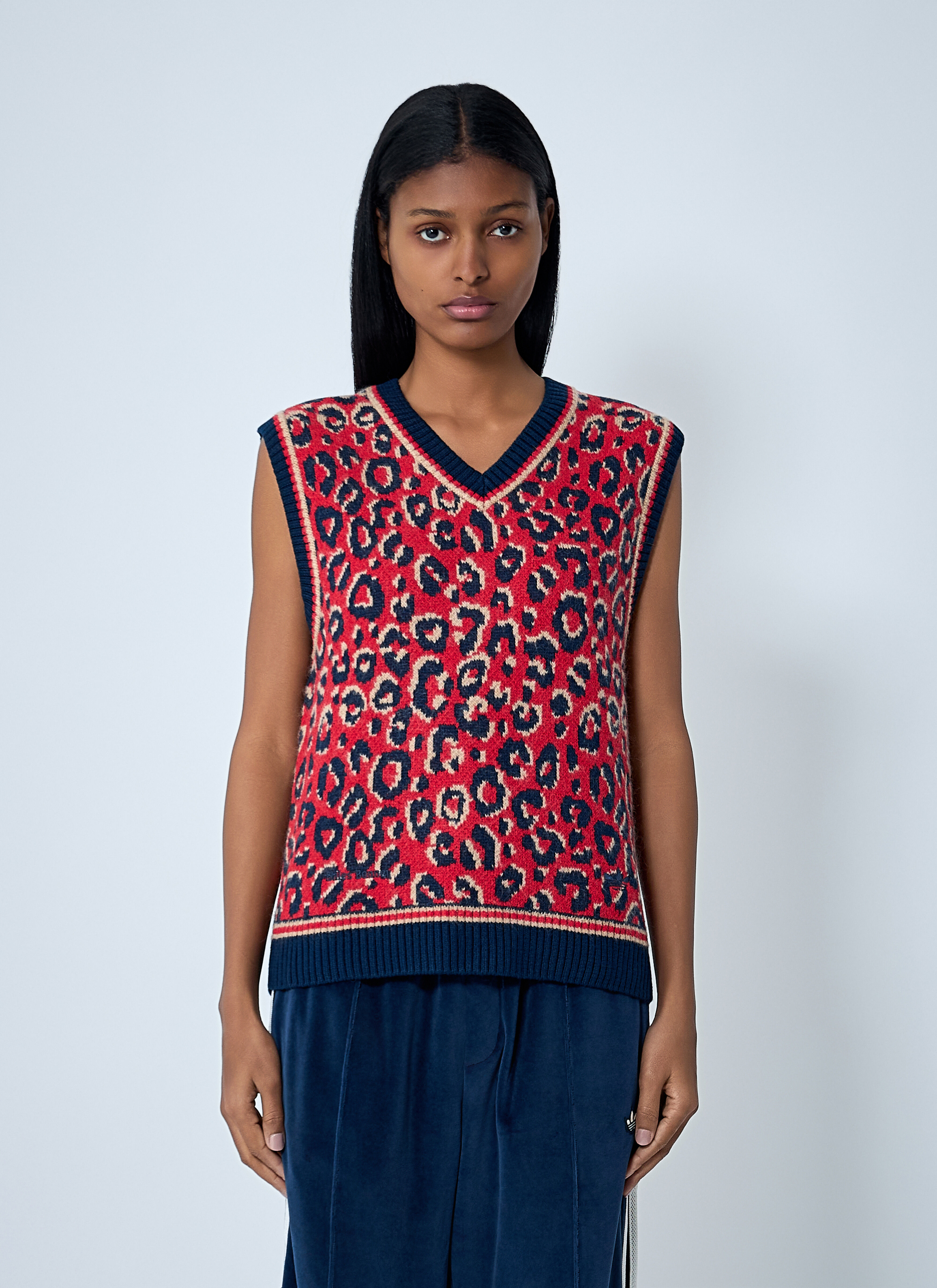 adidas by Wales Bonner Women's' Jacquard Sweater Vest in Red | LN-CC®