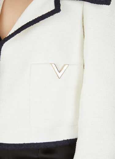 Valentino Crisp Tweed Blazer White val0249001