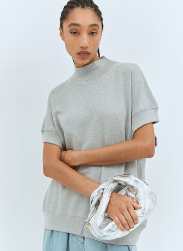 Dries Van Noten Medium Twist Metallic Handbag Silver dvn0257005