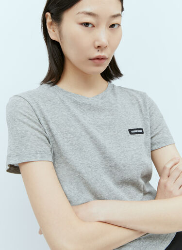 Miu Miu ロゴパッチTシャツ グレー miu0255007