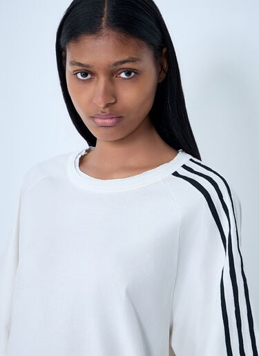 Y-3 Striped Shoulder Cotton T-Shirt White yyy0364029