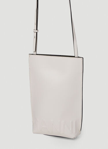 GANNI Banner Small Shoulder Bag White gan0251099