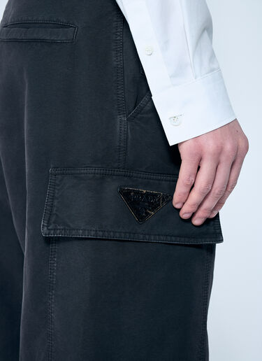 Prada Garment-Dyed Cargo Pants Black pra0159037