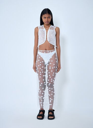 Cecilie Bahnsen Sheer Overlay Top White cec0262026