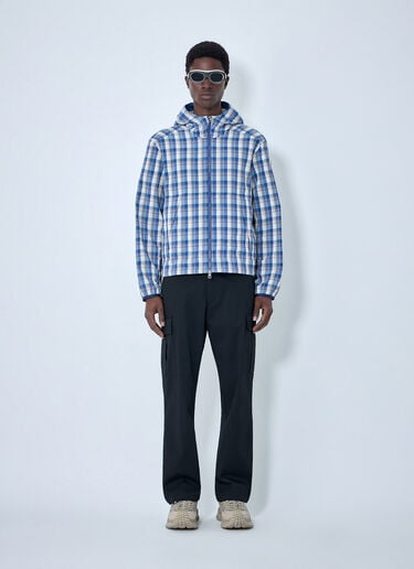 Moncler Natisone Check Hooded Jacket Blue mon0164001