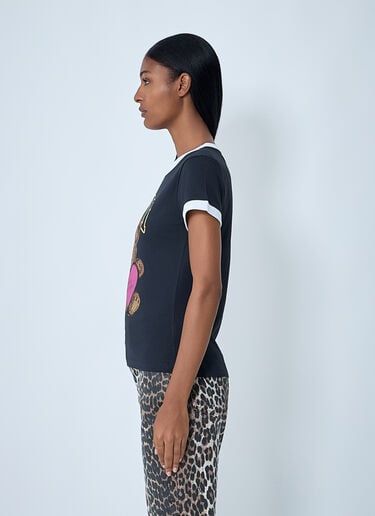 Logo Motif T-Shirt GANNI Logo Motif T-Shirt Charcoal gan0262008