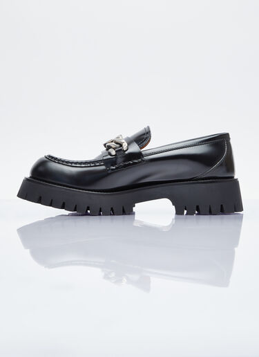 Gucci Interlocking G Chain Leather Loafers Black guc0253097