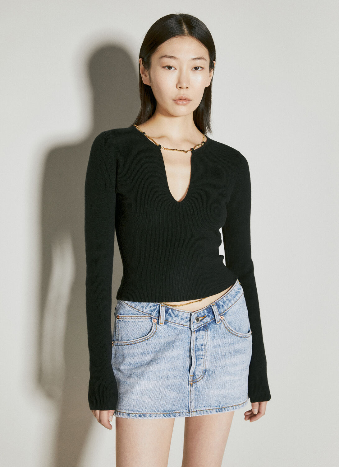 Shop Alexander Wang Nameplate Chain Sweater In Black