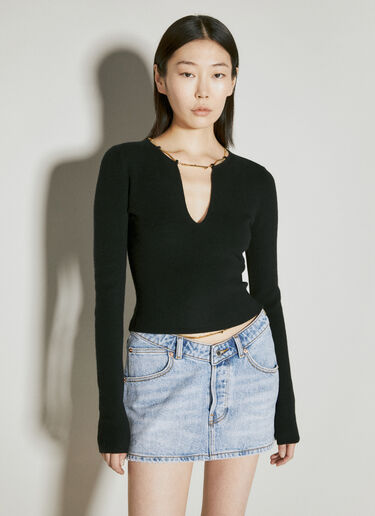 Alexander Wang 네임플레이트 체인 스웨터  블랙 awg0255003