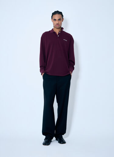Miu Miu Logo Embroidery Polo Shirt Burgundy miu0159006