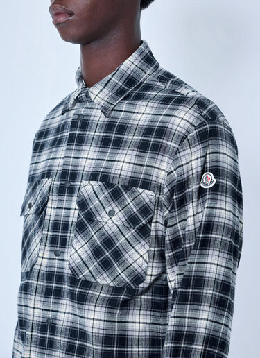 LN-CC® - Moncler: Check Patterned Cotton Shirt - Black Moncler Check Patterned Cotton Shirt Black mon0166015