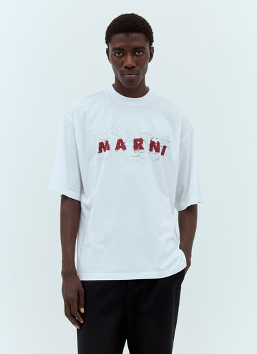 Logo Print T-Shirt Marni Logo Print T-Shirt White mni0157005