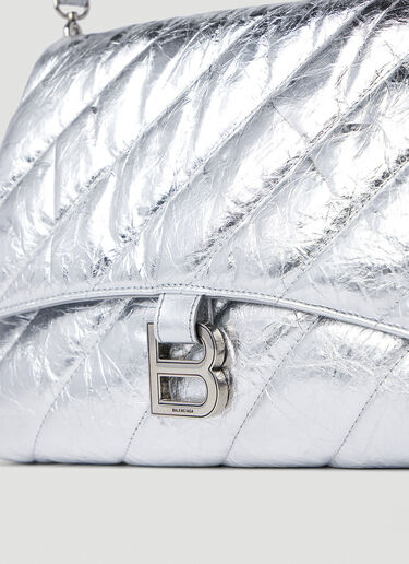 Balenciaga Crush Pochette Clutch Bag Silver bal0252024