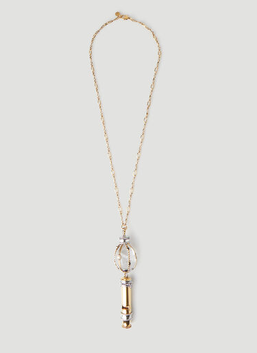 Alexander McQueen Whistle Pendant Necklace Gold amq0247066